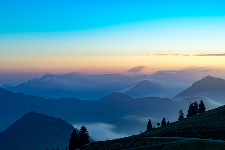 Saksamaa, Bavaria, Alpine, Lõuna-Saksamaa, loodus, mäed, kauge vaade