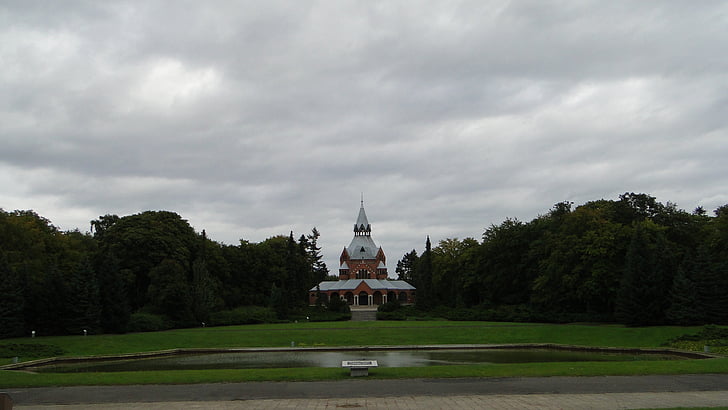cimetière central, Szczecin, Chapelle, architecture, vue, bâtiment, Tourisme