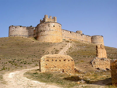 Berlanga de duero, Village, Soria, Kastília, Leon, Španielsko, pevnosť