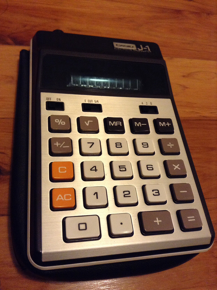 calculator, vintage, business, financial, finance
