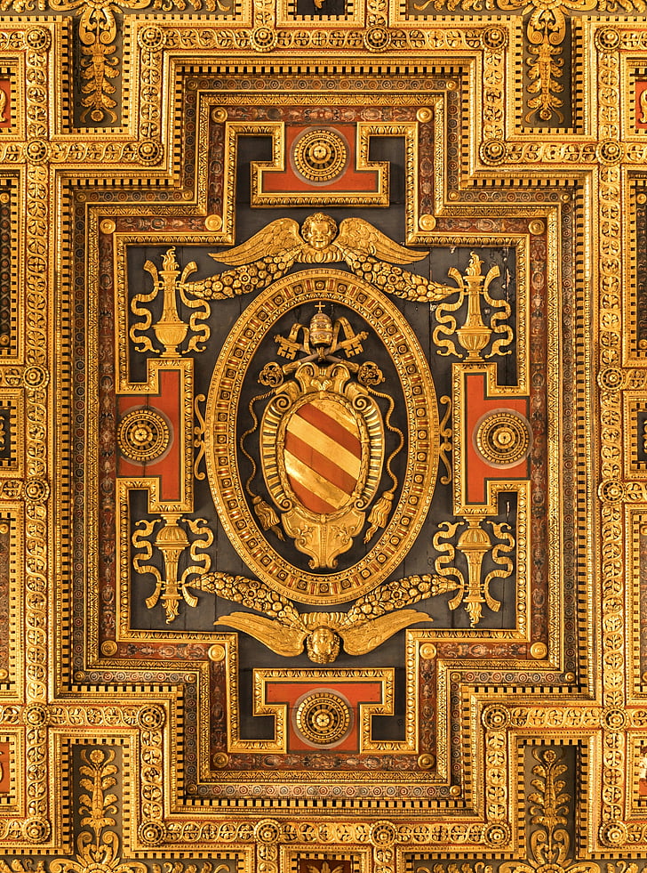 потолок, деталь, Церковь, Санта-Мария, Aracoeli, Папа Римский Пиус v, Рим