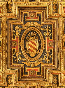 au plafond, en détail, Église, Santa maria, Aracoeli, Pape Pie v, Rome