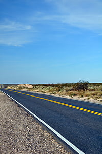 trasa, cestné, Patagonia, argetina, niekto, deň, asfalt