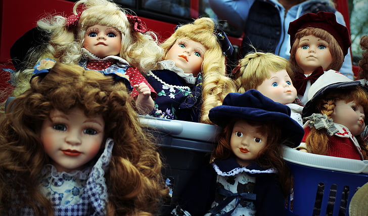 кукли, играчки, Момиче, фигура, лица, лицето, кукла лицето