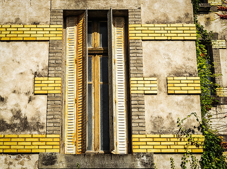 fenêtre de, Page d’accueil, endroits perdus, hauswand, bâtiment, façade, France