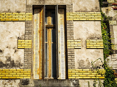 window, home, lost places, hauswand, building, facade, france