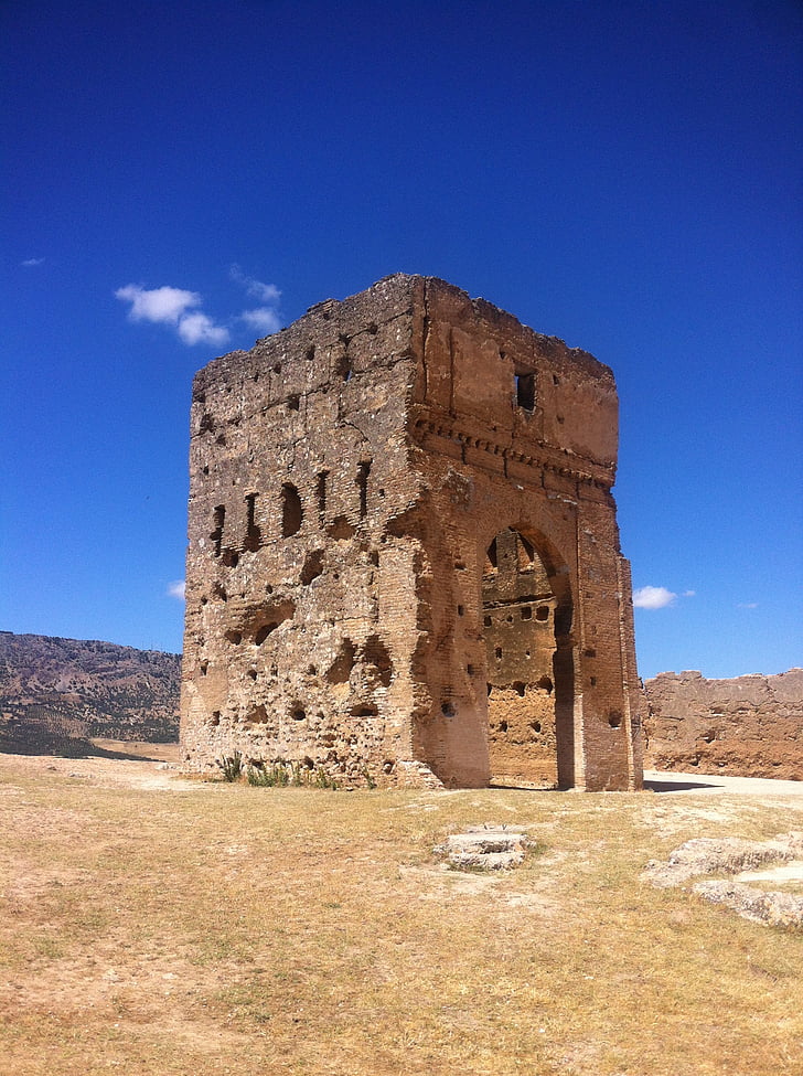 Maroko, Fès, ruševine, stari, starodavne, stolp, stavbe