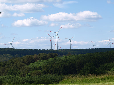 Vėjo turbinos, energijos, vėjo energija, nekenkia aplinkai, dangus, vėjo energija, vėjo