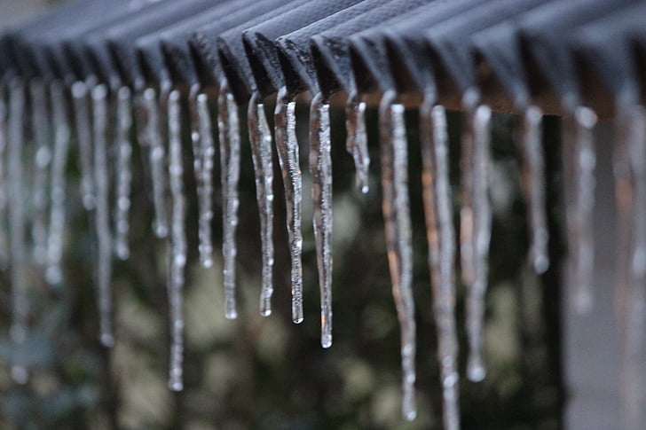 ice, icicle, winter, cold, frozen, water, roof
