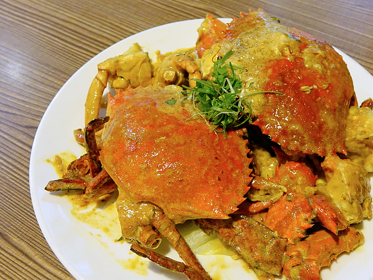 con cua, 奶油咸蛋螃蟹, Hải sản, trứng muối, Nhà hàng, nấu ăn, vỏ