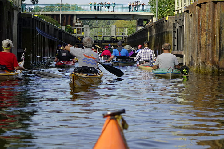 serrure, canoë-kayak, sport bateau, en plein air, eau, nature, eaux