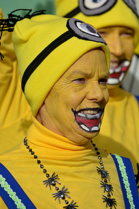 carnival, mask, costume, people, dress up, minions, face paint