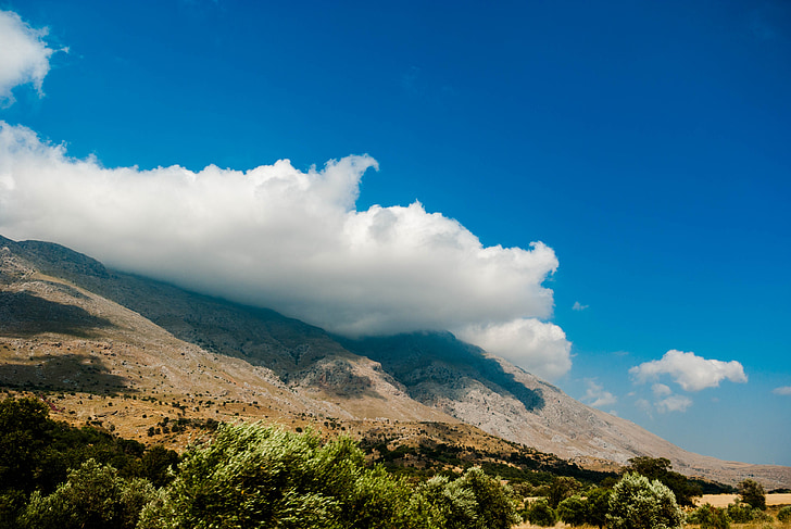 Crete, pegunungan, awan, pemandangan, warna, alam