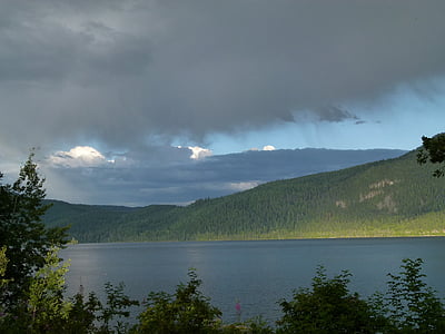 orage, Canim lake, Colombie-Britannique, Canada, paysage, paysage, météo