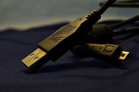 ladekabel, USB, kabel, tilkobling, teknologi, koble, plugg