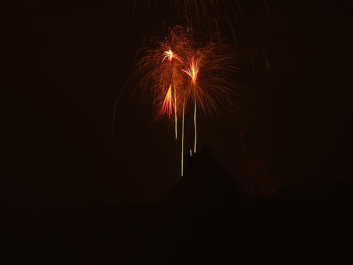 Ракета, напередодні нового року, Феєрверки, світло, барвистий, Новий рік, святкування