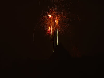 foguete, véspera de ano novo, fogos de artifício, luz, colorido, dia de ano novo, celebração