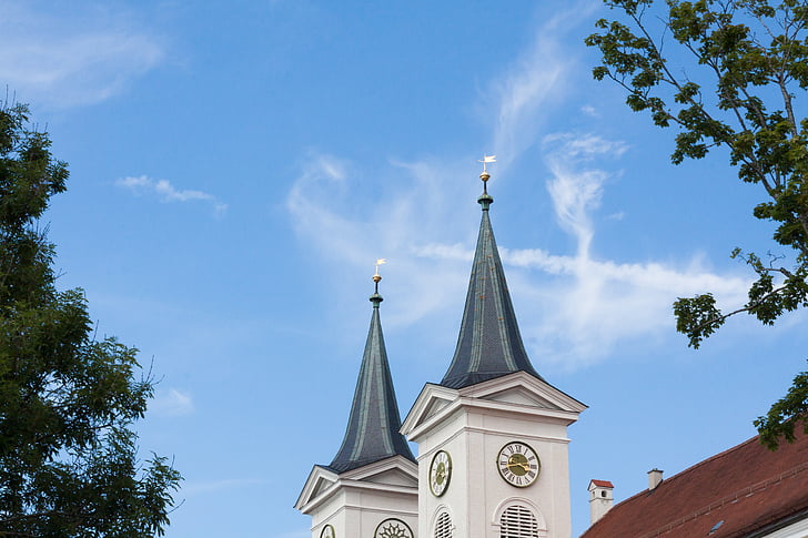 манастир, Църквата steeples, Манастирската църква, християнството, сграда, Тегернзее, вяра