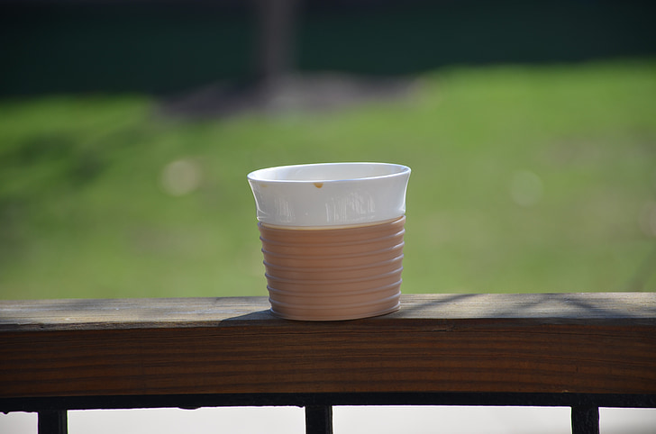 ceaşcă de cafea, gradina, în aer liber, dimineata, Cana, iarba, coffe