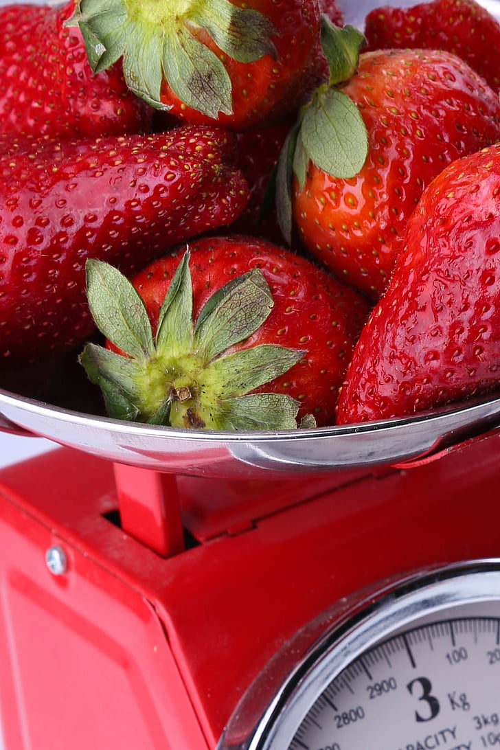 fresa, escalas de, rojo, saludable, Berry, nutrición, orgánica