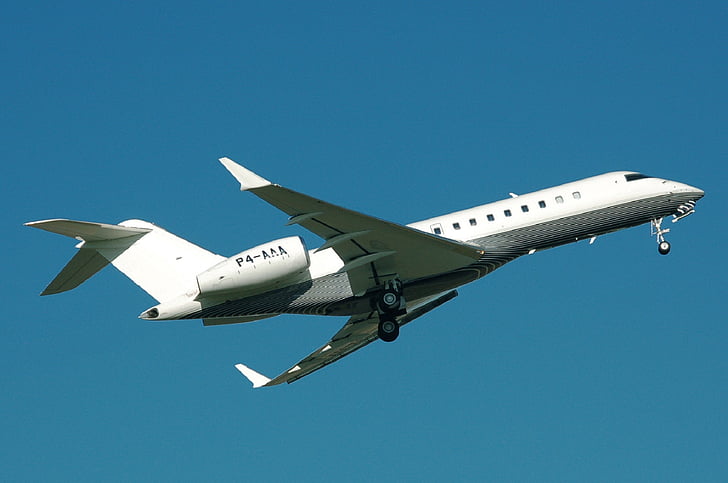 Bombardier global express, fly, Tag væk, privat, jet, flyvemaskine, flyvning