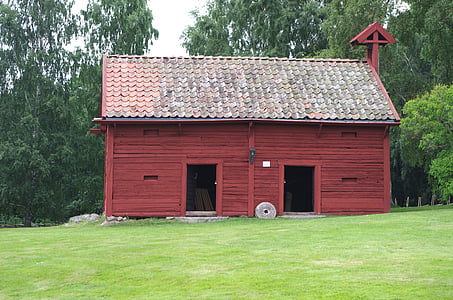 sweden, barn, farm, rural, rustic, landscape, nature