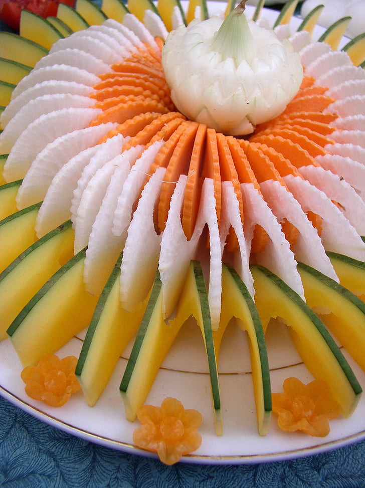 spirale, légume, alimentaire, décoration, citrouille, jus de carotte, oignon