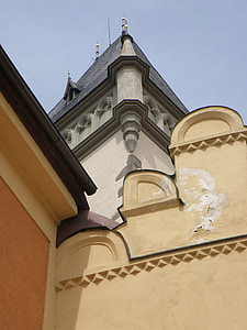 Camp, staden, tornet, byggnad, historiska, Södra Böhmen, centrum