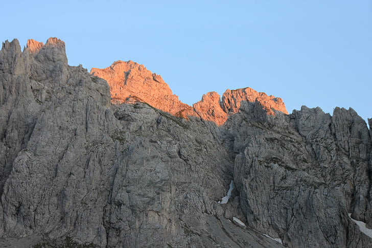 Alpenglühen, montagne, WilderKaiser, alpino, Monti del Kaiser