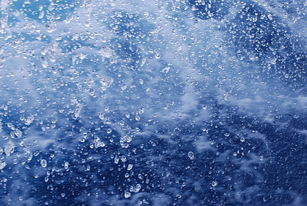 l'aigua, spetters, gotes, blau, Mar, natura