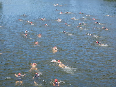 berenang, kompetisi, triathlon, olahraga air, perenang, atlet, manusia
