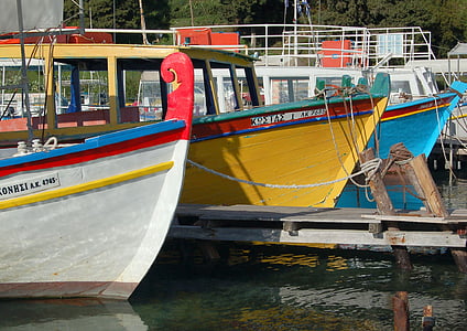 boats, colour, harbour, water, sea, travel, blue