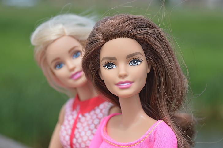 bambole, Barbie, morettina, bionda, sguardo, alla ricerca, Ritratto