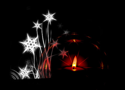 tealight, candle, star, sparkle, christmas, ball, decoration
