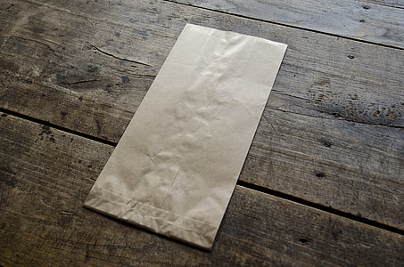 bossa de paper marró, bossa, document, marró, bossa de paper, en blanc, paquet