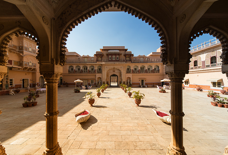 het platform, chomu-palace, Rajasthan, India, beroemde markt
