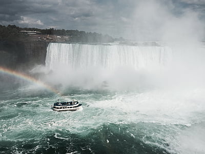Niagara fall, faller, landskapet, båt, gjennomgripende faller, naturlig vann, høst
