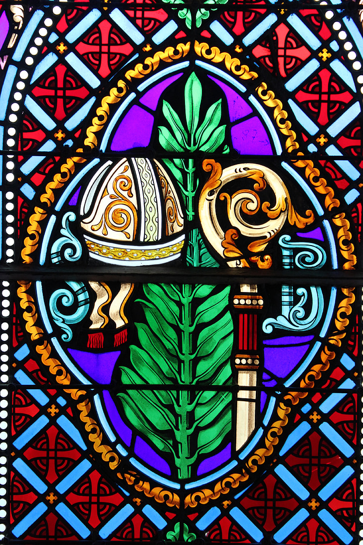 cửa sổ kính màu, thành phố Rocamadour, nhiều, Occitania, Pháp, làng, Dordogne