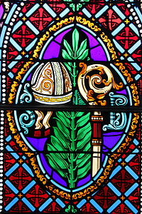 стъклопис прозорци, Рокамадьор, много, occitania, Франция, село, Dordogne