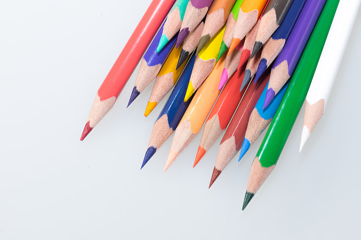 farebné ceruzky, drevené kolíky, perá, farebné, Farba, Farba, škola