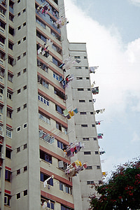 laundry, dry, skyscraper, clotheslines, hang, dry laundry, garments