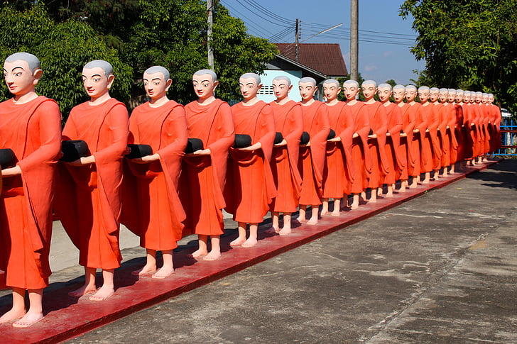 monjos, Myanmar, túniques taronja, Àsia, budista, religió, budisme