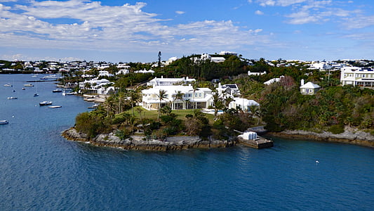 Bermuda, ngôi nhà, ngôi nhà, kiến trúc, đi du lịch, cảnh quan, bay