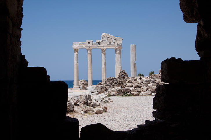 antiikin, temppeli, Ruin, Korintin, pylvään, klassisen järjestyksessä, Helleenien
