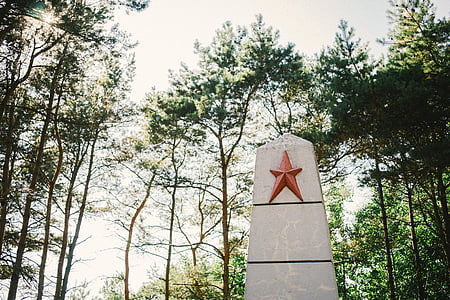 piros, pont, Star, domború, szürke, beton, pillér