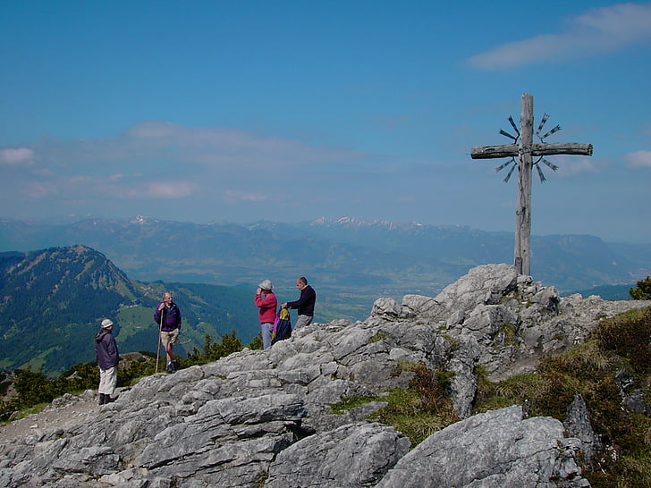 Iseler, Summit cross, Alpin, Allgäu, Oberjoch, 1876 m, Frisch