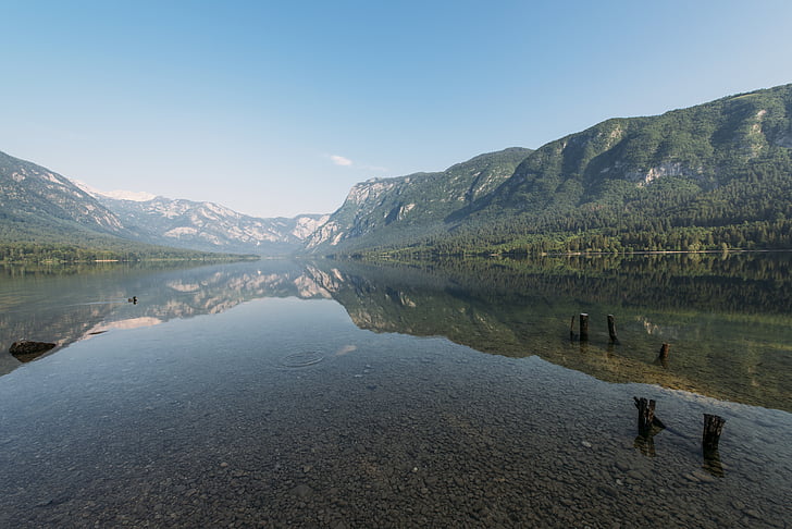 lake, landscape, mountains, nature, river, rocks, scenic