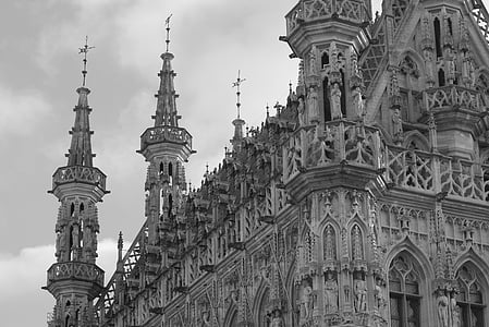 kaupungintalo, Leuven, goottilaista arkkitehtuuria, arkkitehtuuri, rakennus, Towers, katedraali