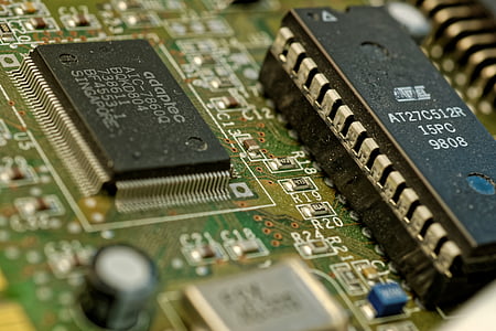 Chip, Elektronik, Komponente, Makro, Board, Elektrotechnik und Informationstechnik, Technologie