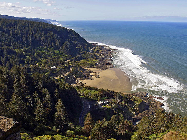 Oregon, litorale, Costa, natura, paesaggio, Pacifico, acqua